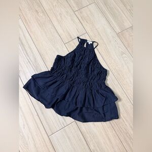 **SOLDAnthropologie PILCRO Black Smocked Halter Top – Effortless Boho Style